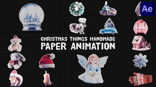 Download Christmas Things Handmade Paper Animation for After Effects After Effect Template