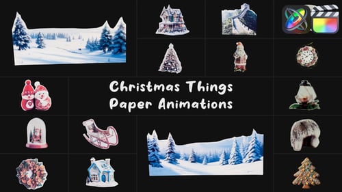 Download Christmas Things Paper Animations for FCPX Apple Motion Template