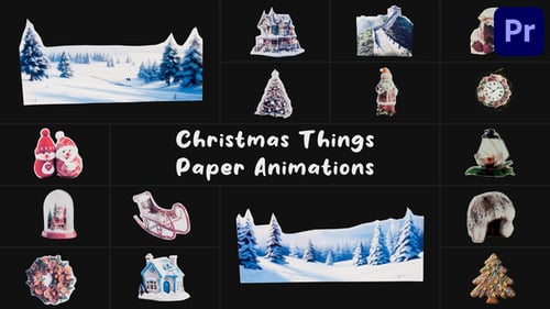 Download Christmas Things Paper Animations for Premiere Pro Premiere Pro Template