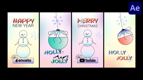 Download Christmas Toy And Snowman Vertical Logo for After Effects After Effect Template