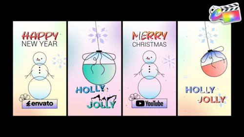 Download Christmas Toy And Snowman Vertical Logo for FCPX Apple Motion Template