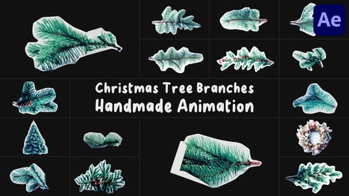 Download Christmas Tree Branches Handmade Animation | After Effects After Effect Template