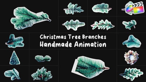 Download Christmas Tree Branches Handmade Animation | FCPX Apple Motion Template