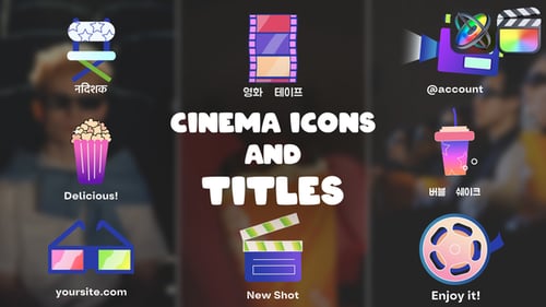 Download Cinema Icons And Titles for FCPX Apple Motion Template