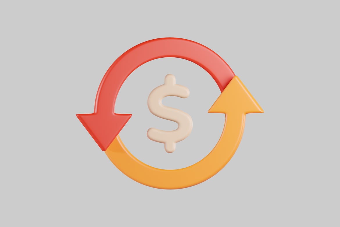 Download Circular arrow with dollar sign 3D Model