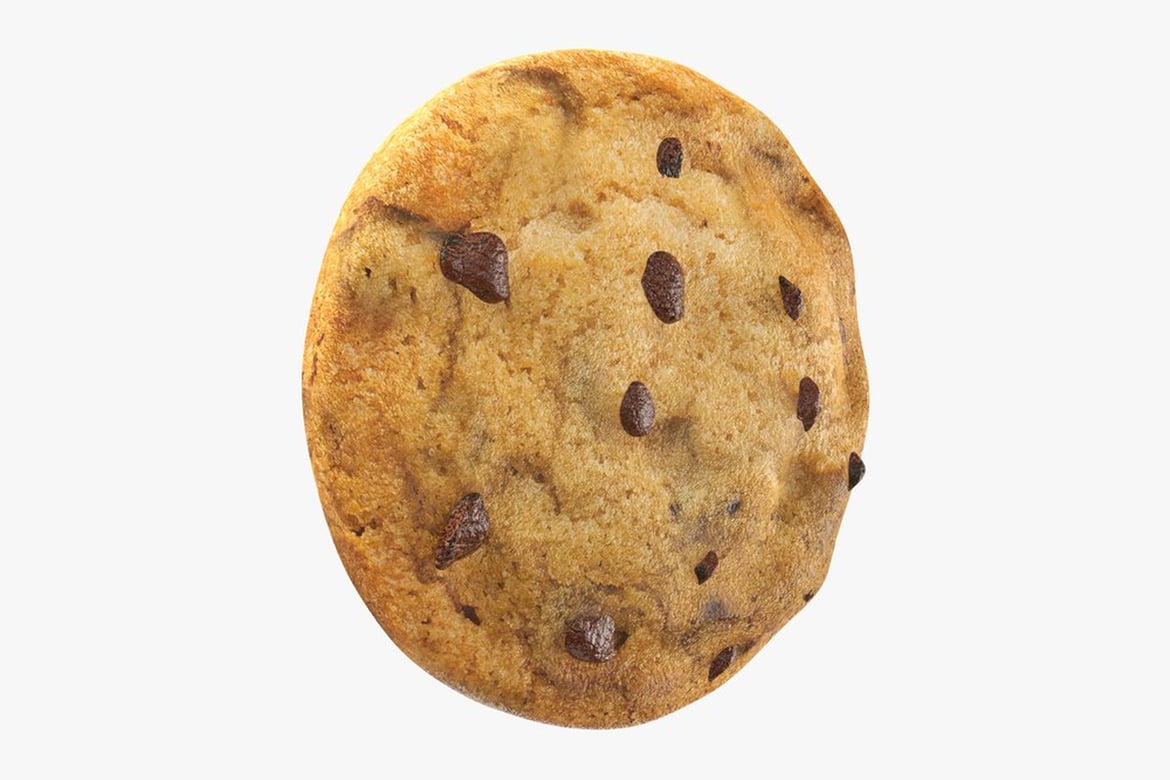 Download Circular Cookie with Chocolate Chips 3D Model