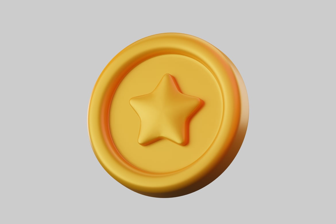 Download Circular Object with Raised Star 3D Model