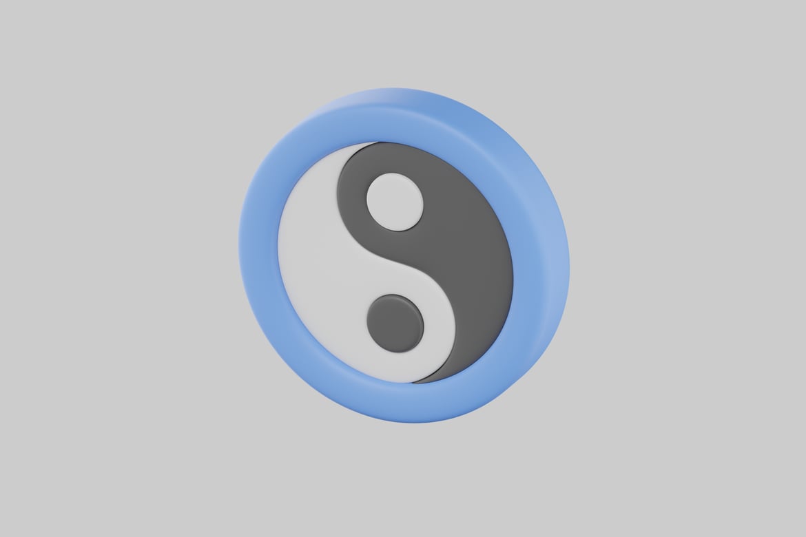 Download Circular object with yin-yang symbol 3D Model