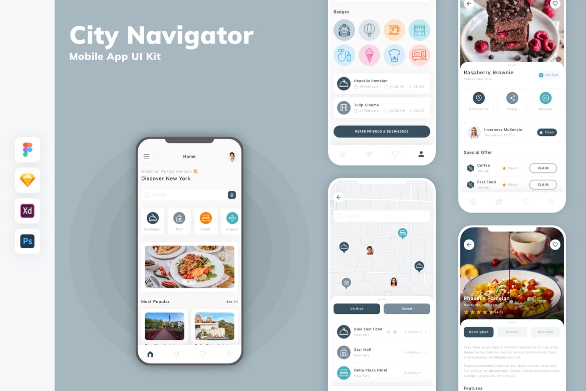 Download City Navigator Mobile App UI Kit Figma Design