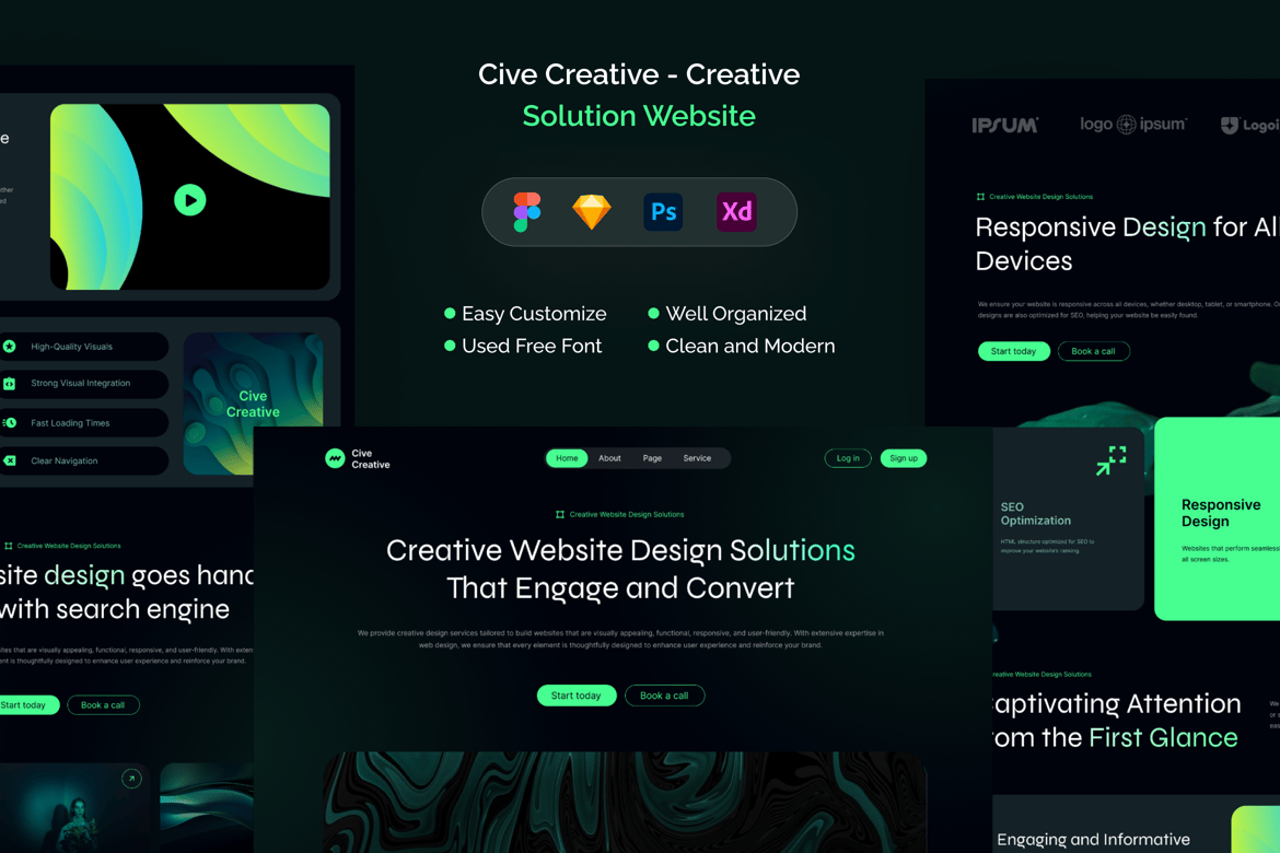 Download Cive Creative - Creative Solution Website Figma Design