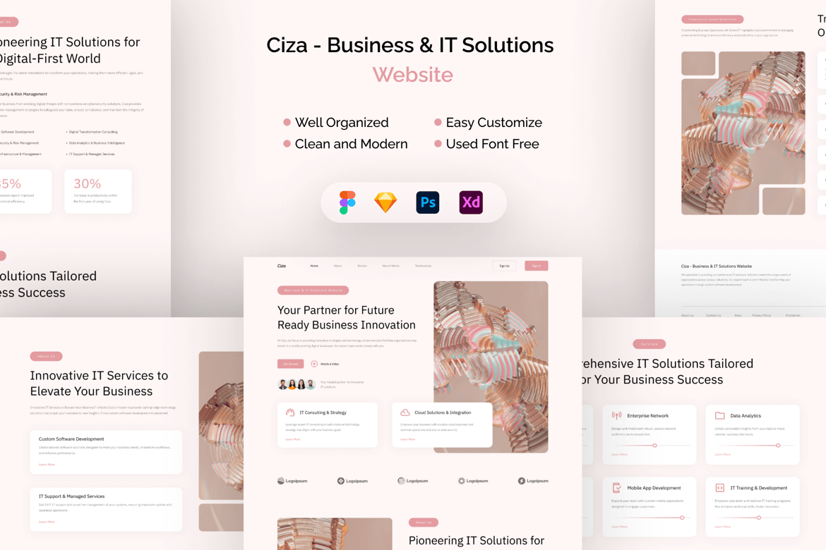 Download Ciza - Business & IT Solutions Website Figma Design