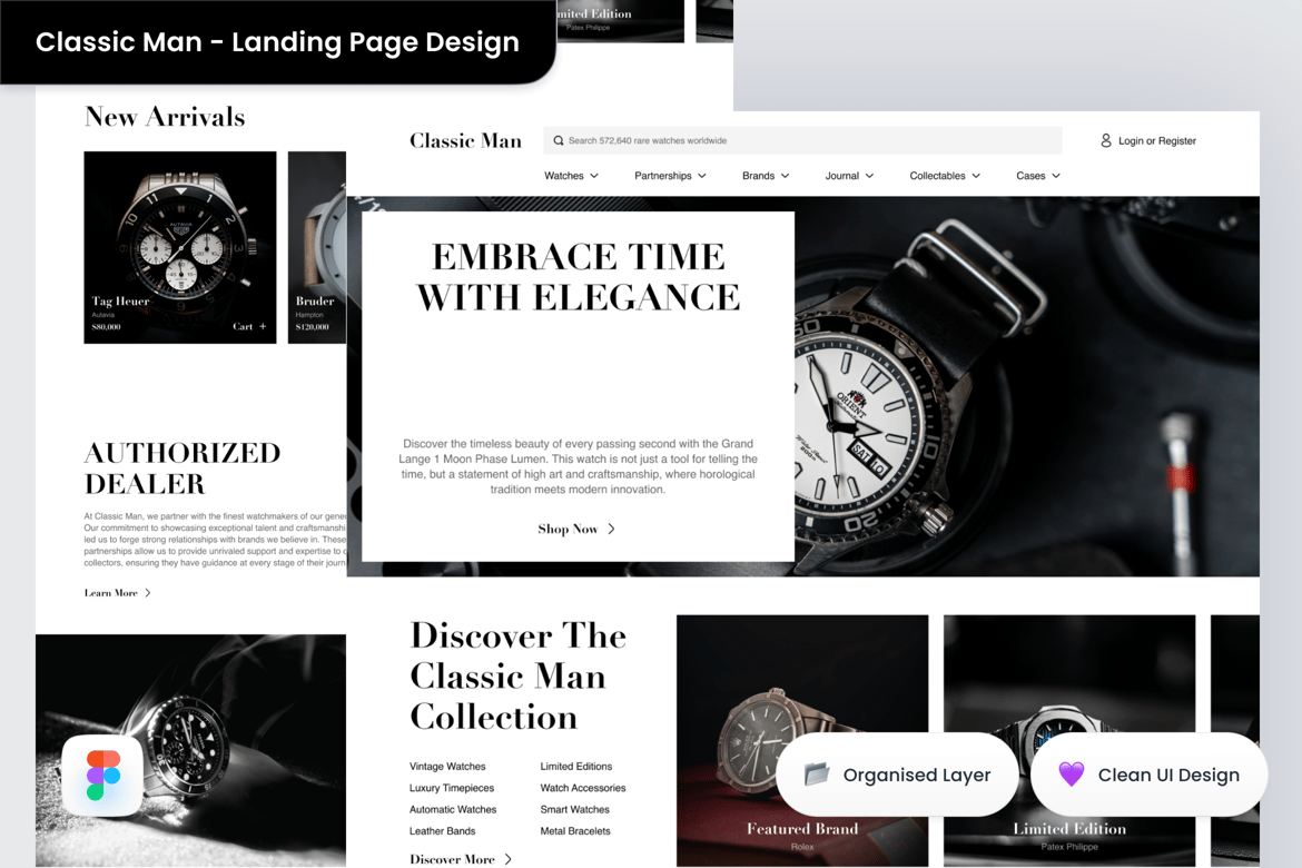 Download Classic Man - Landing Page Design Figma Design