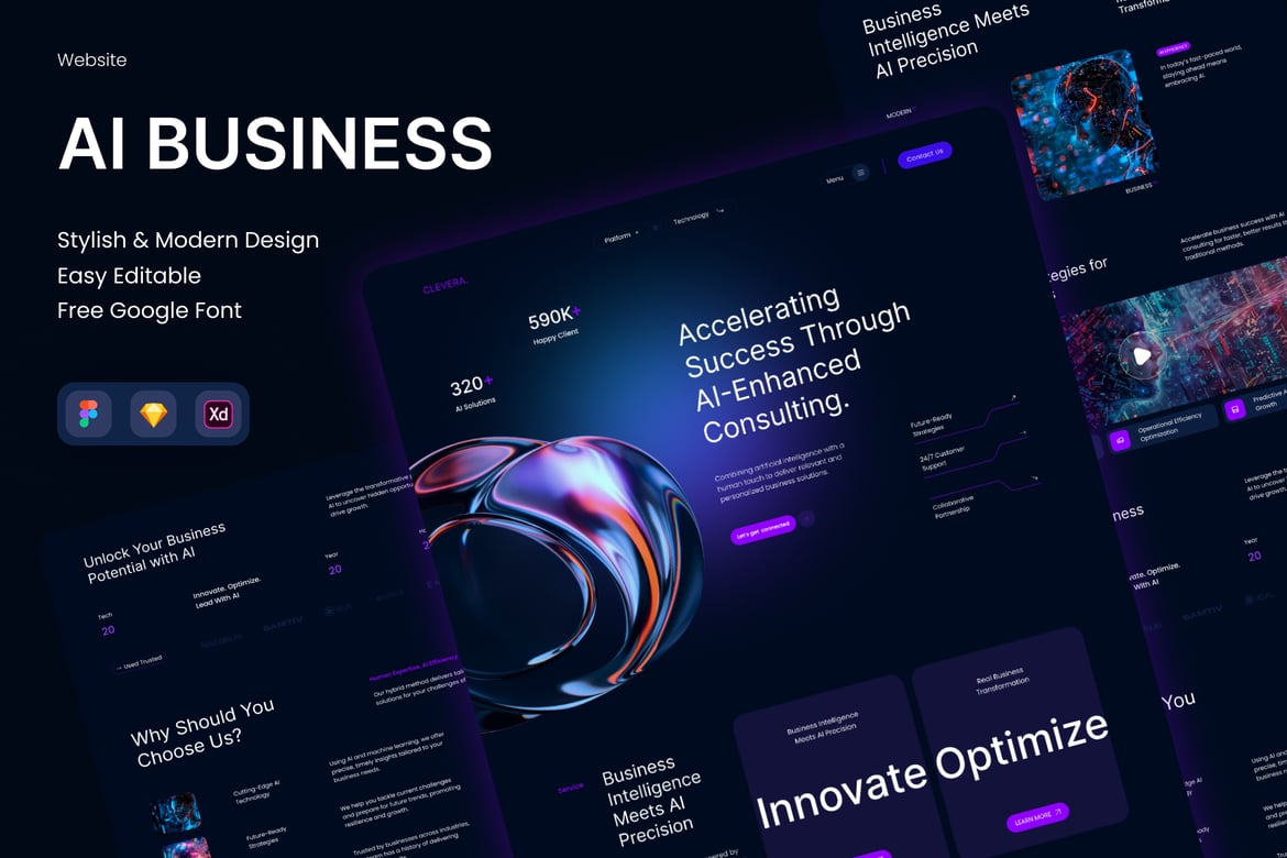 Download Clevera - AI Business Consultant Website Figma Design