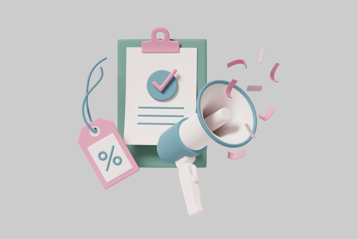 Download Clipboard with blue circle and pink checkmark. 3D Model