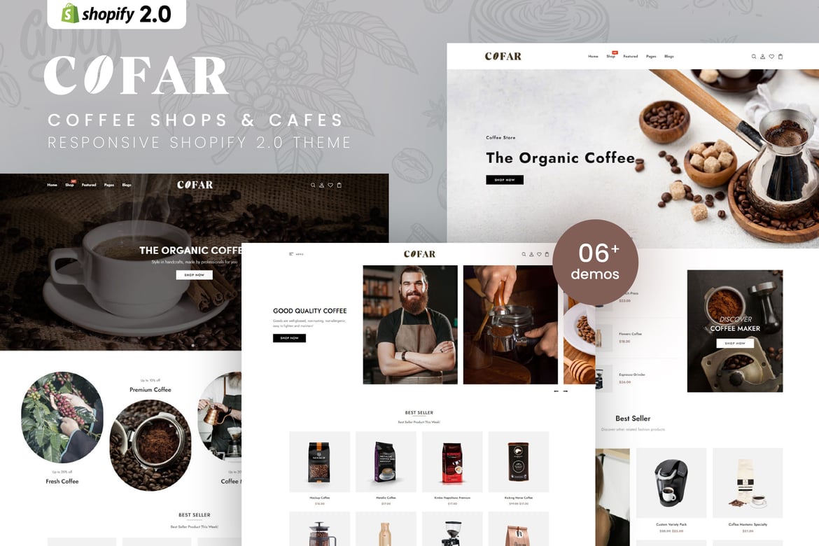 Download Cofar - Coffee Shops & Cafes Shopify 2.0 Theme