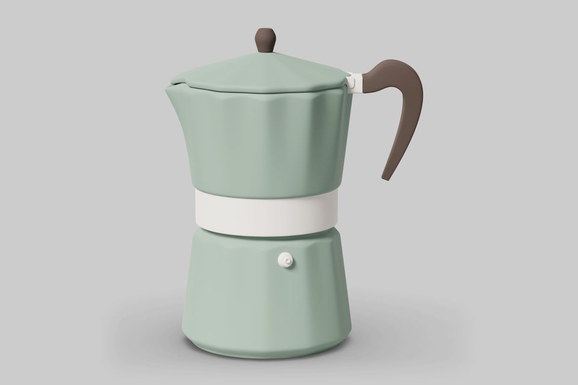 Download Coffee maker with light green hue and white band 3D Model