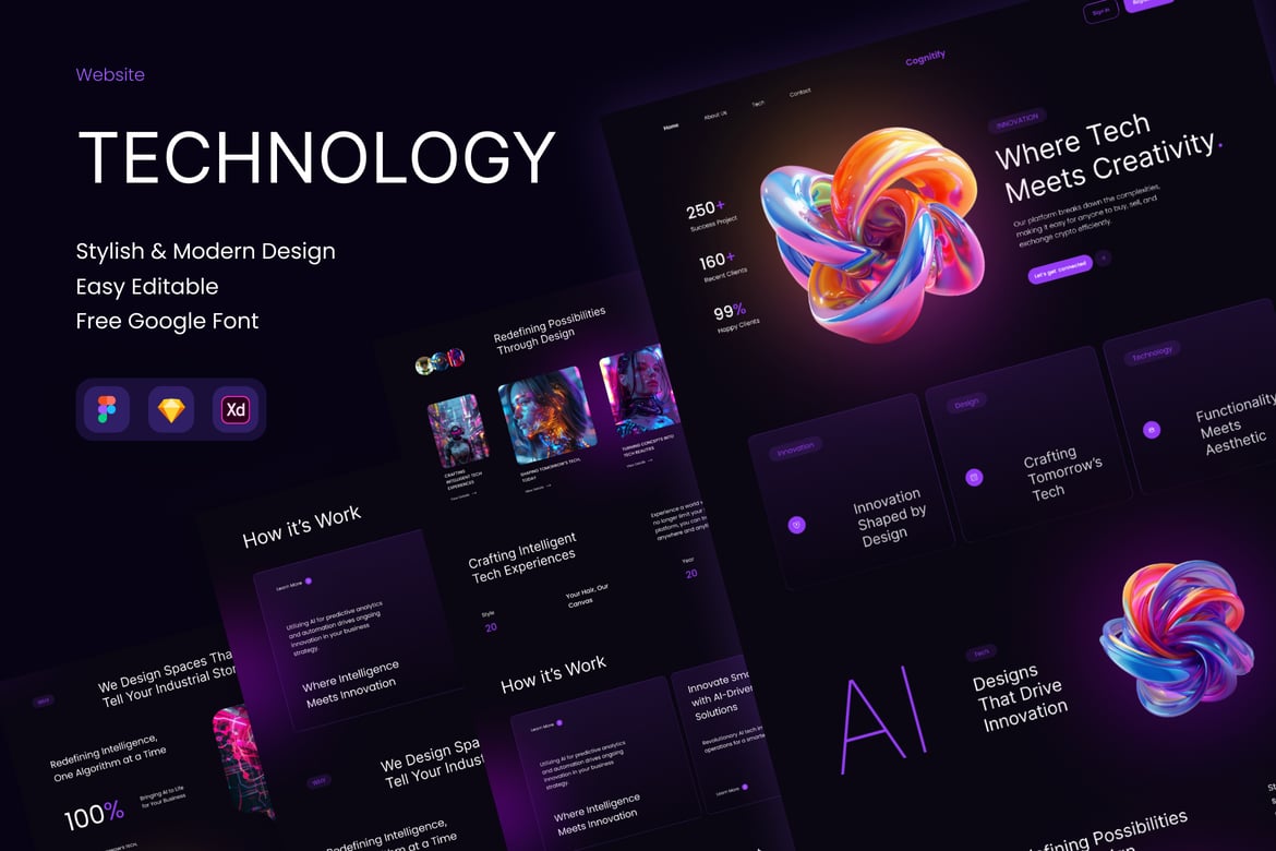 Download Cognitify - Technology AI Website Figma Design