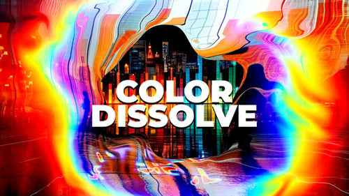 Download Color Dissolve VHS Glitch Slideshow Opener After Effect Template