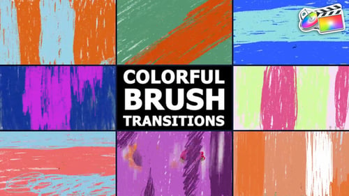 Download Colorful Brush Transitions | FCPX Apple Motion Template