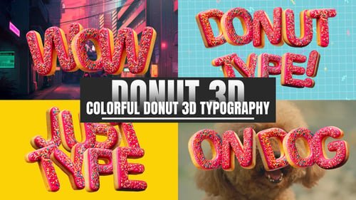 Download Colorful Donut Letters Pack After Effect Template