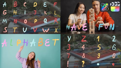 Download Colorful Liquid Alphabet for FCPX Apple Motion Template