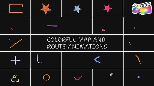 Download Colorful Map And Route Animations | FCPX Apple Motion Template