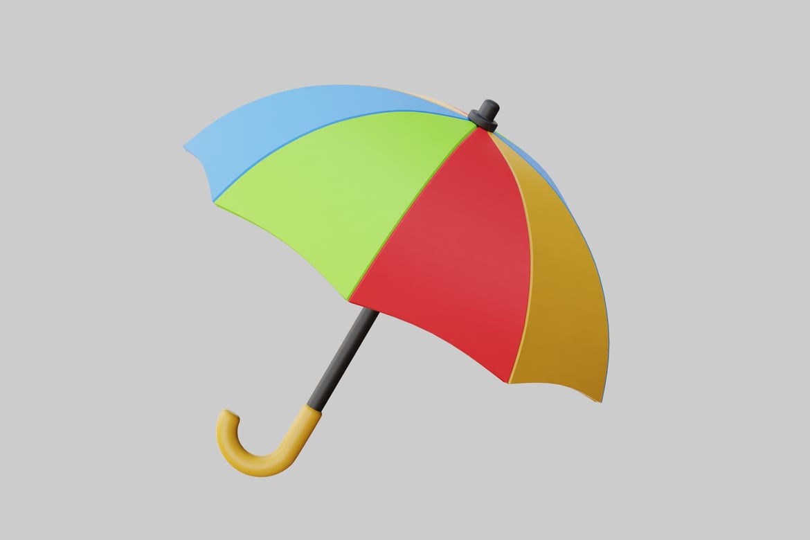 Download Colorful Umbrella 3D Model