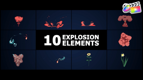 Download Combined Explosion Elements | FCPX Apple Motion Template