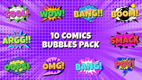 Download Comic Bubbles Pack After Effect Template