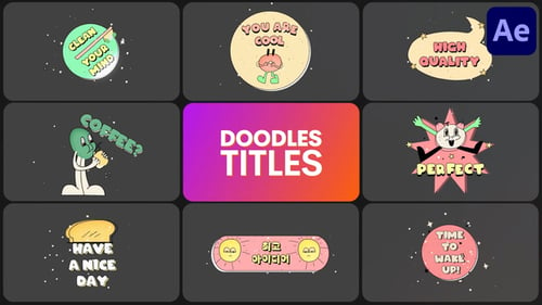 Download Comic Doodles Titles for After Effects After Effect Template