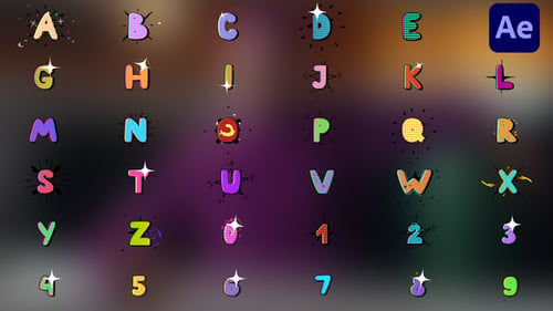 Download Comics Animated Alphabet Typeface for After Effects After Effect Template