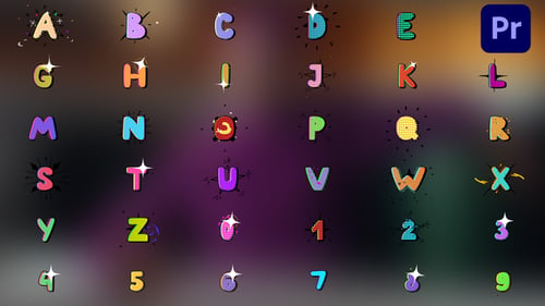 Download Comics Animated Alphabet Typeface for Premiere Pro Premiere Pro Template