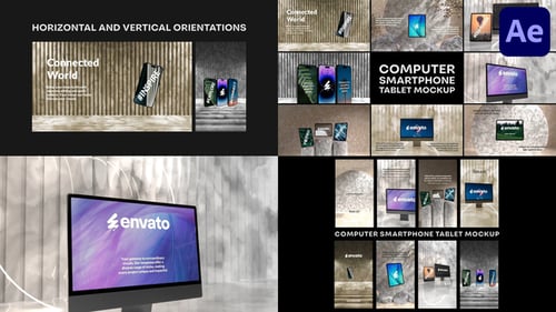Download Computer Smartphone Tablet Mockup for After Effects
