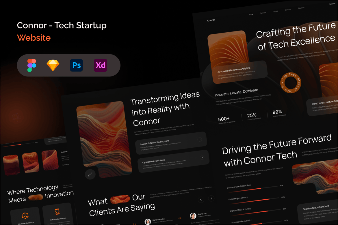 Download Connor - Tech Startup Website Figma Design