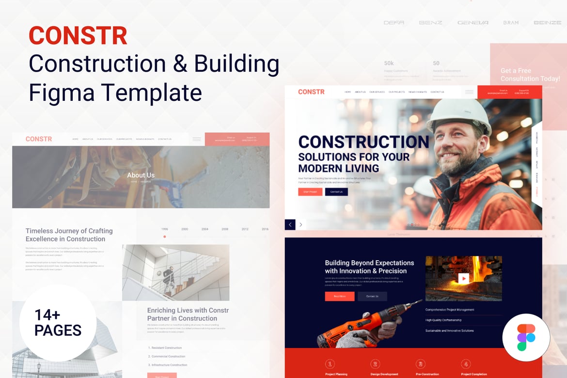 Download Constr - Construction & Building figma template Figma Design