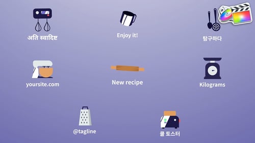 Download Cooking Icons And Titles for FCPX Apple Motion Template