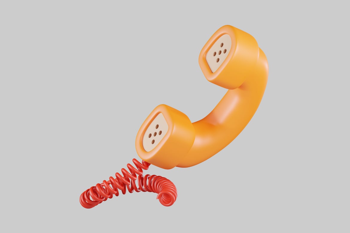 Download Corded Telephone in Elegant Design 3D Model