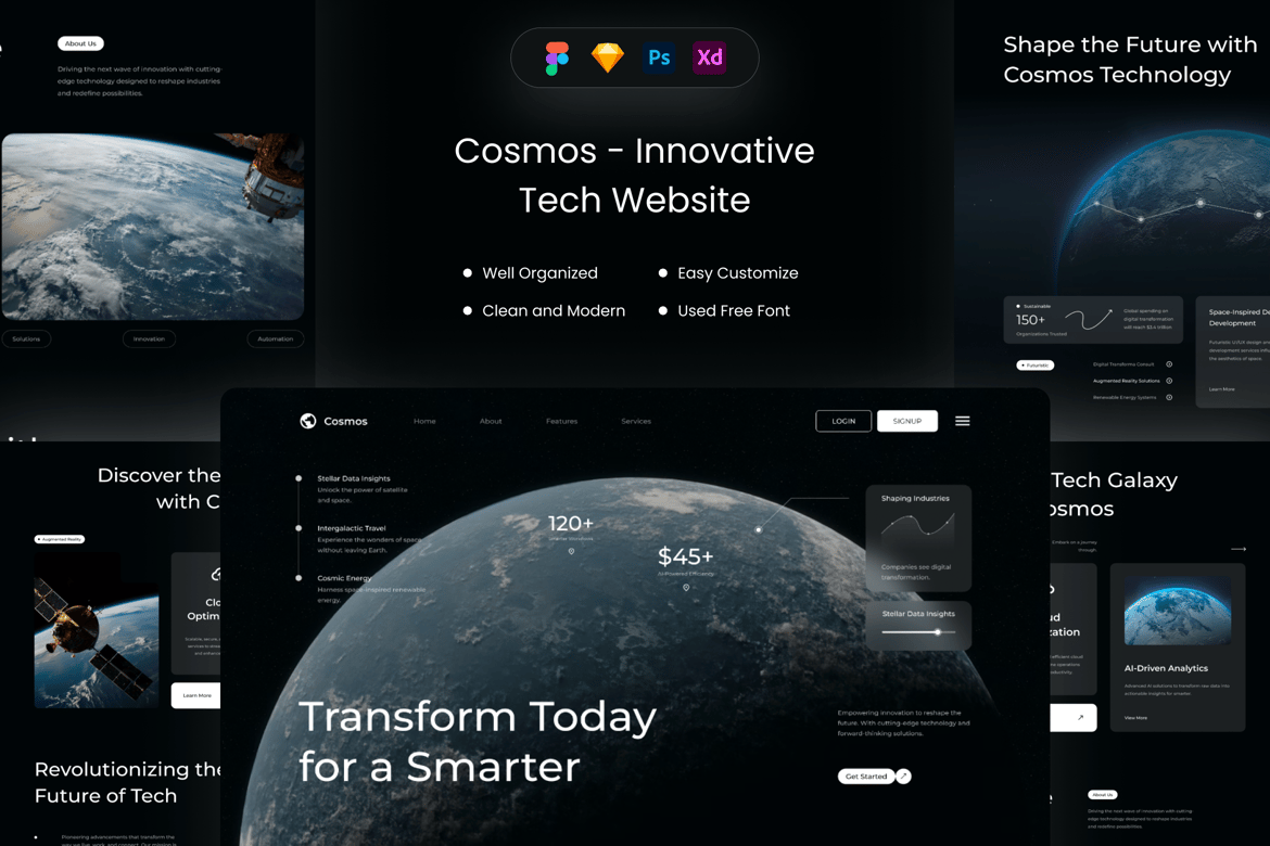 Download Cosmos - Innovative Tech Website Figma Design