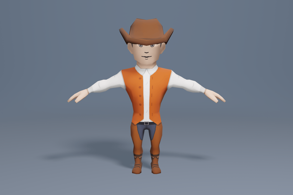 Download Cowboy man in outfit 3D Model