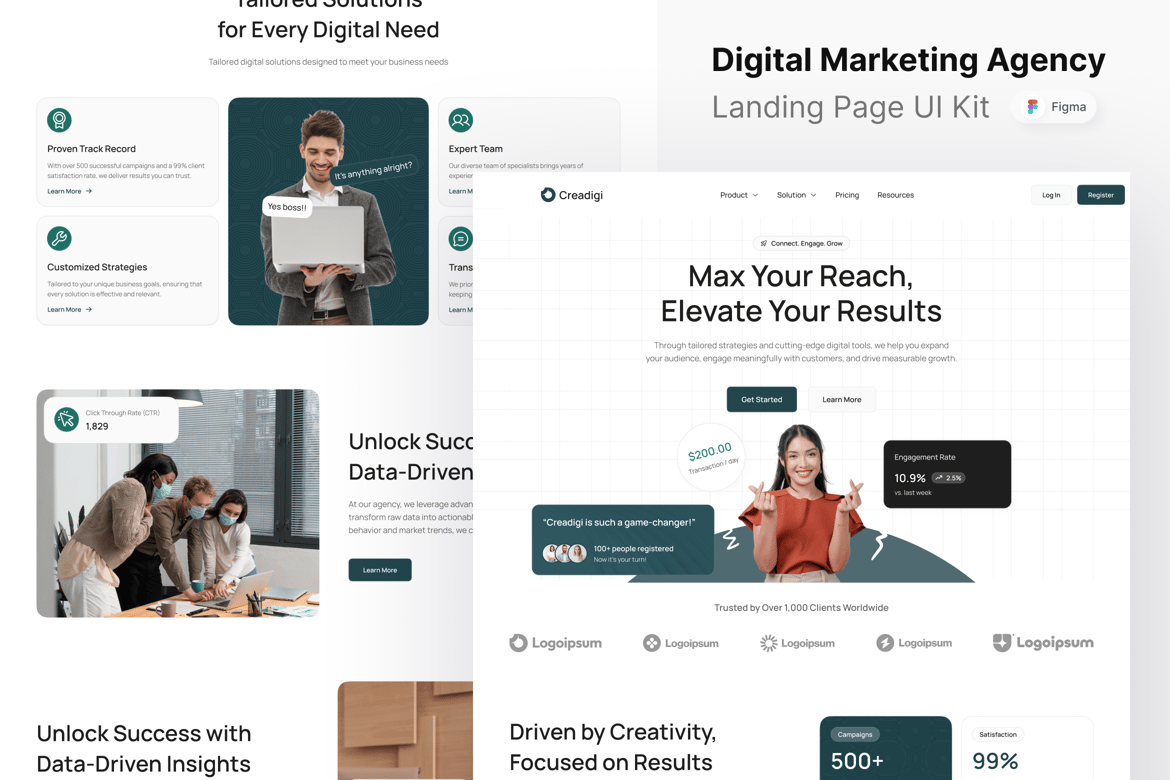 Download Creadigi - Digital Marketing Agency Figma Design