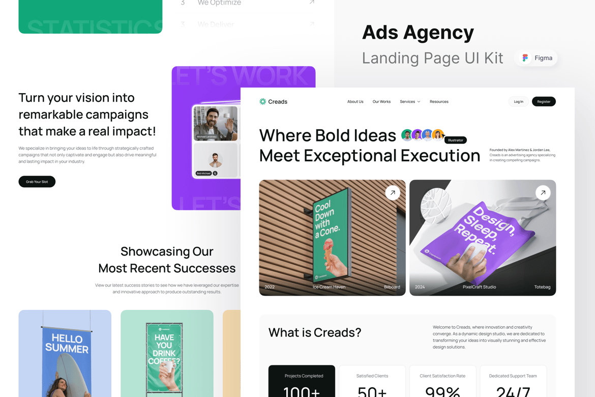 Download Creads - Ads Agency Landing Page Figma Design