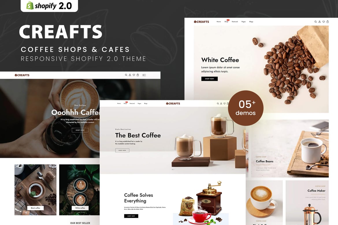 Download Creafts - Coffee Shops & Cafes Shopify 2.0 Theme Shopify Theme