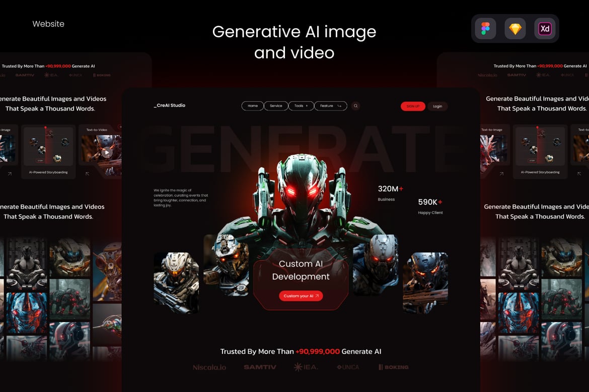 Download CreAI Studio - Generative AI image and video Figma Design