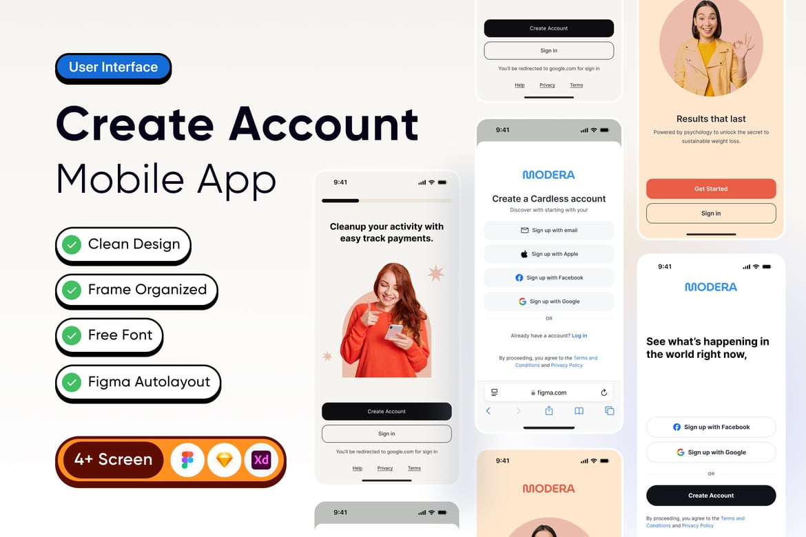 Download Create Account Mobile App Figma Design