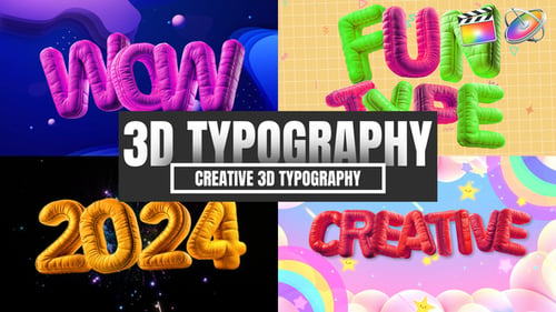 Download Creative 3D Typography For Final Cut X and Apple Motion Apple Motion Template