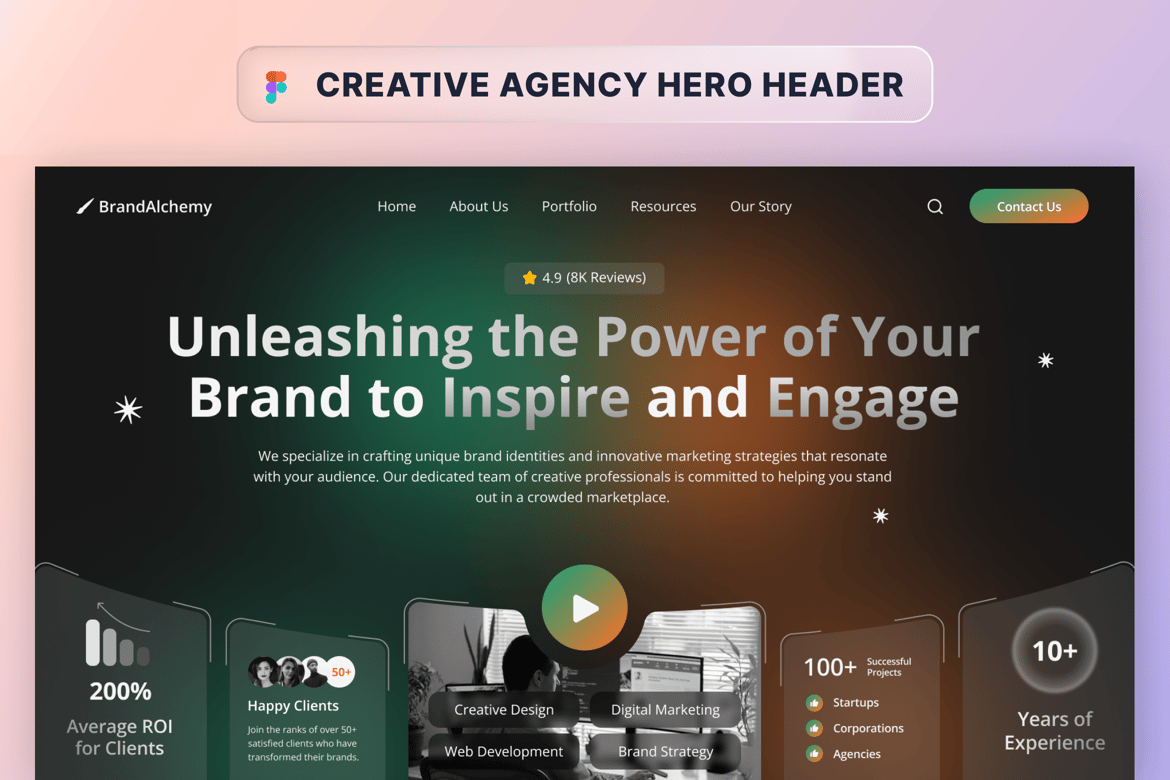 Download Creative Agency Hero Section Figma Design