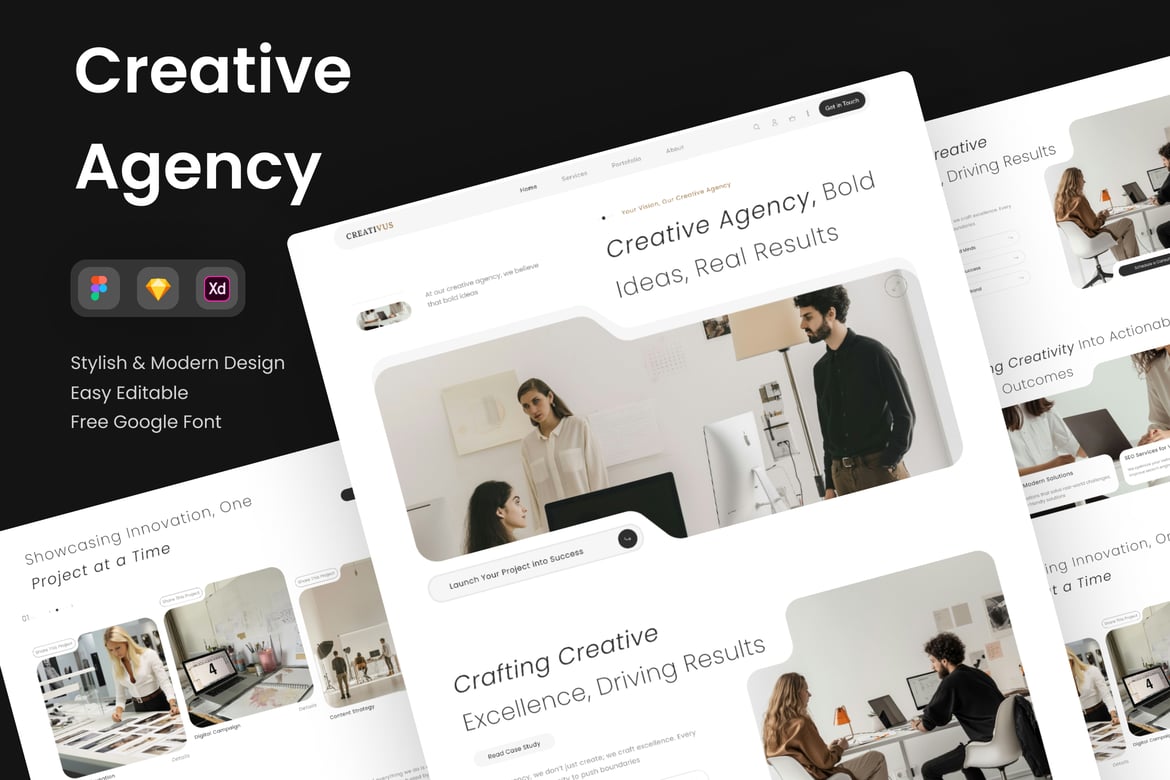 Download Creativus - Creative Agency Landing Page Figma Design