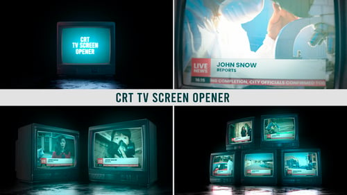 Download CRT TV Screen Opener After Effect Template