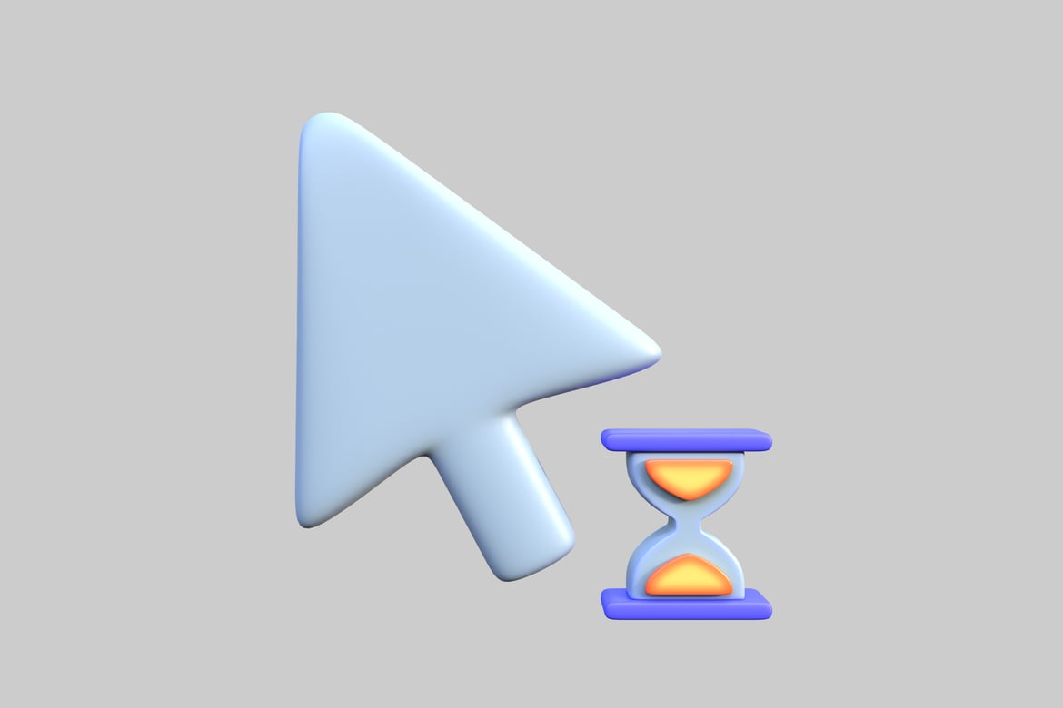 Download Cursor Arrow and Hourglass 3D Model