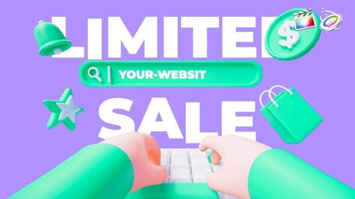 Download Cute 3D Sale Promo Apple Motion Template